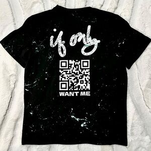 IF ONLY LIMITED EDITION Green “WANT ME” Black Crew Neck T Shirt